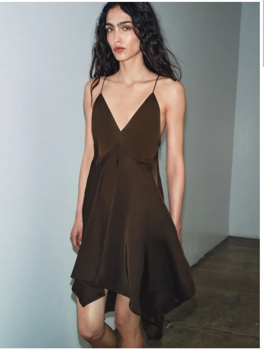 Zara ZW Collection Asymmetric Ruffle Dress - Picture 1 of 6
